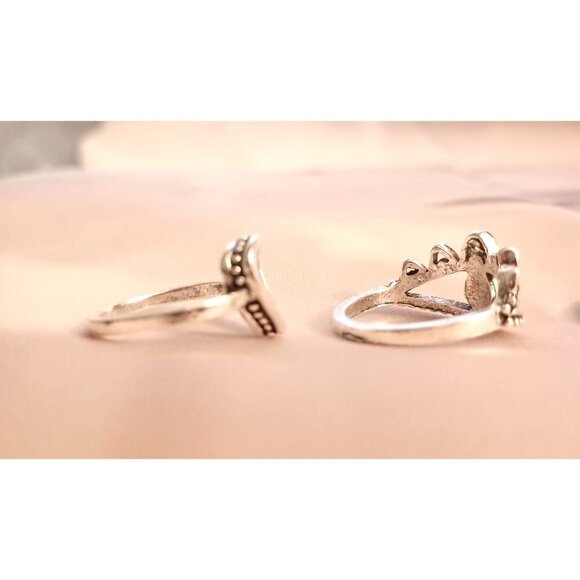 3-Piece Silver Boho Ring Set Midi & Statement Sizes 7 & 4 NWT in Box Gift - Picture 4 of 5